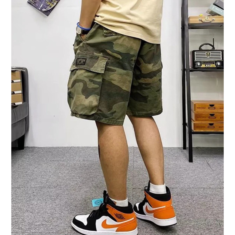 Men's Shorts Cargo Shorts Mens Summer Cotton Army Tactical Camouflage Multipocket Casual Short Pants Loose Military Men Men's Clothing