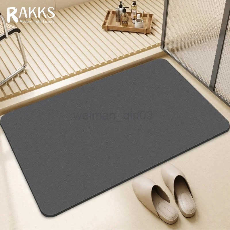RAKKS 3D Pattern Diatomite Bath Mat Super Absorbent Quick Dry Bathroom Rug Non-Slip Bathtub Pad Anti-Slip Floor Mat Home Carpet H260316