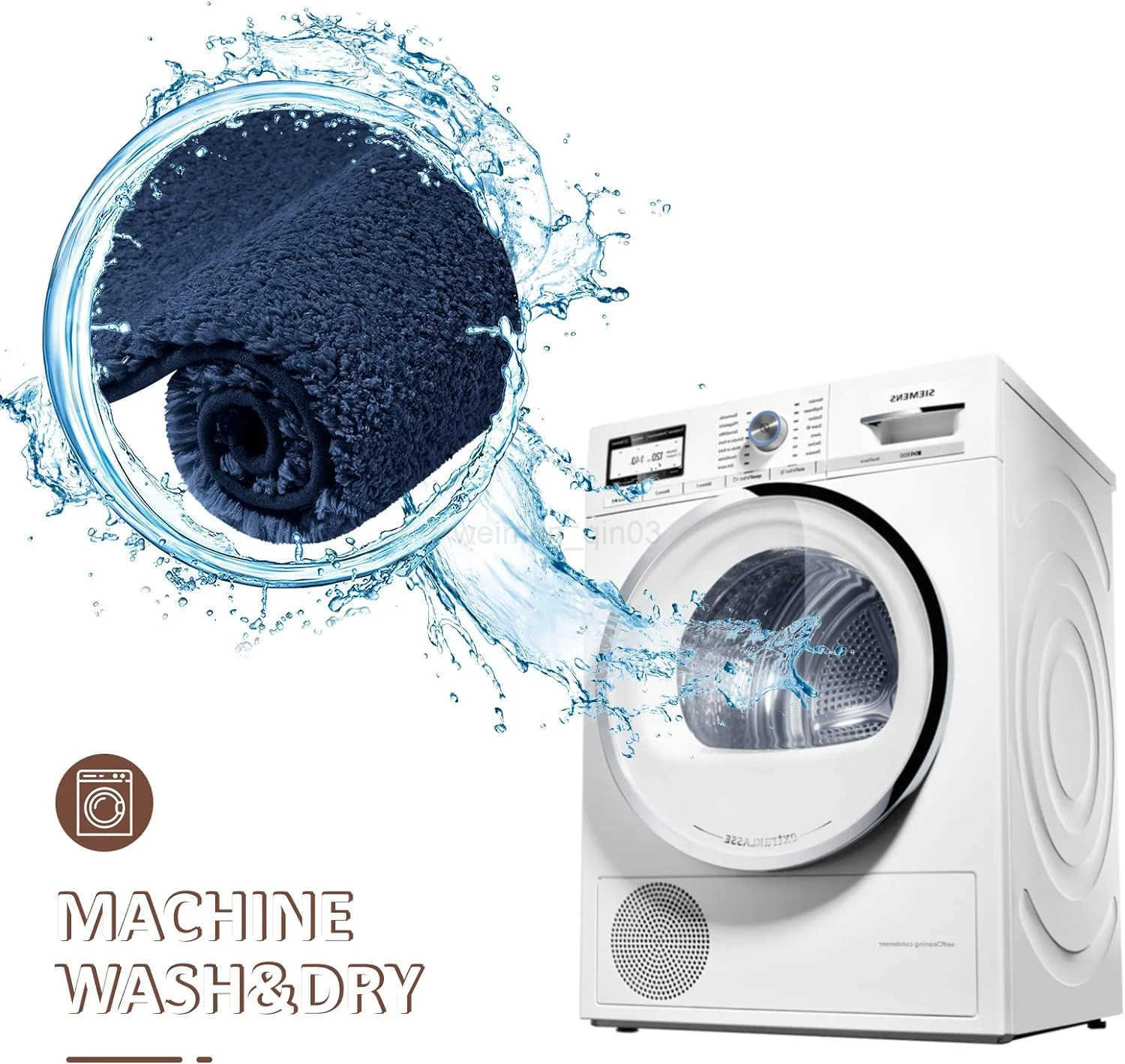 Water absorbtion anti slip bathroom mat thickened bathroom carpet long hair carpet machine washable durable toilet mat H260316