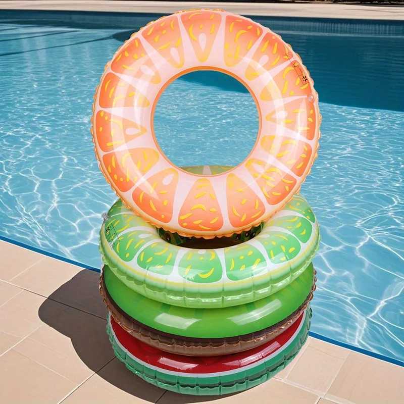 1Pcs Inflatable Fruit Swimming Ring Summer Watermelon Swim Circle Floating Ring Pool Beach Birthday Wedding Party Decor Supplies M260316