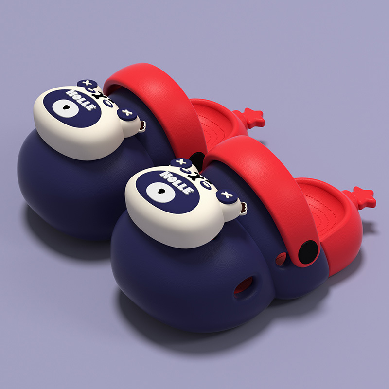 kids cartoon clogs non-slip sole cute bear charms summer beach shoes lightweight house slippers kids birthday gift breathable clogs waterproof slipper