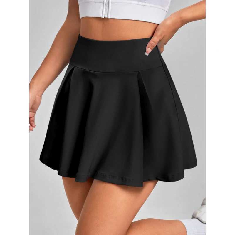 Womens Half-Body Skirt Summer Holiday Style Solid Colour Pleated Skirt High Waist Knitted Milk Silk Fabric Half Body Skirt M260316