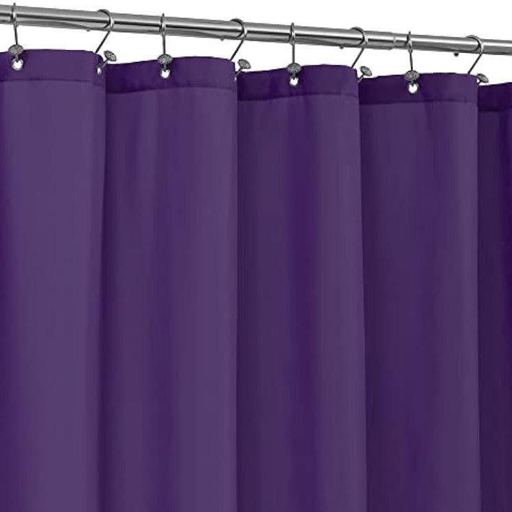 YL-38354 Solid Color Imitation Linen Shower Curtain, Solid Color Polyester Bathroom Curtain, Hotel Toilet Partition Curtain Customization