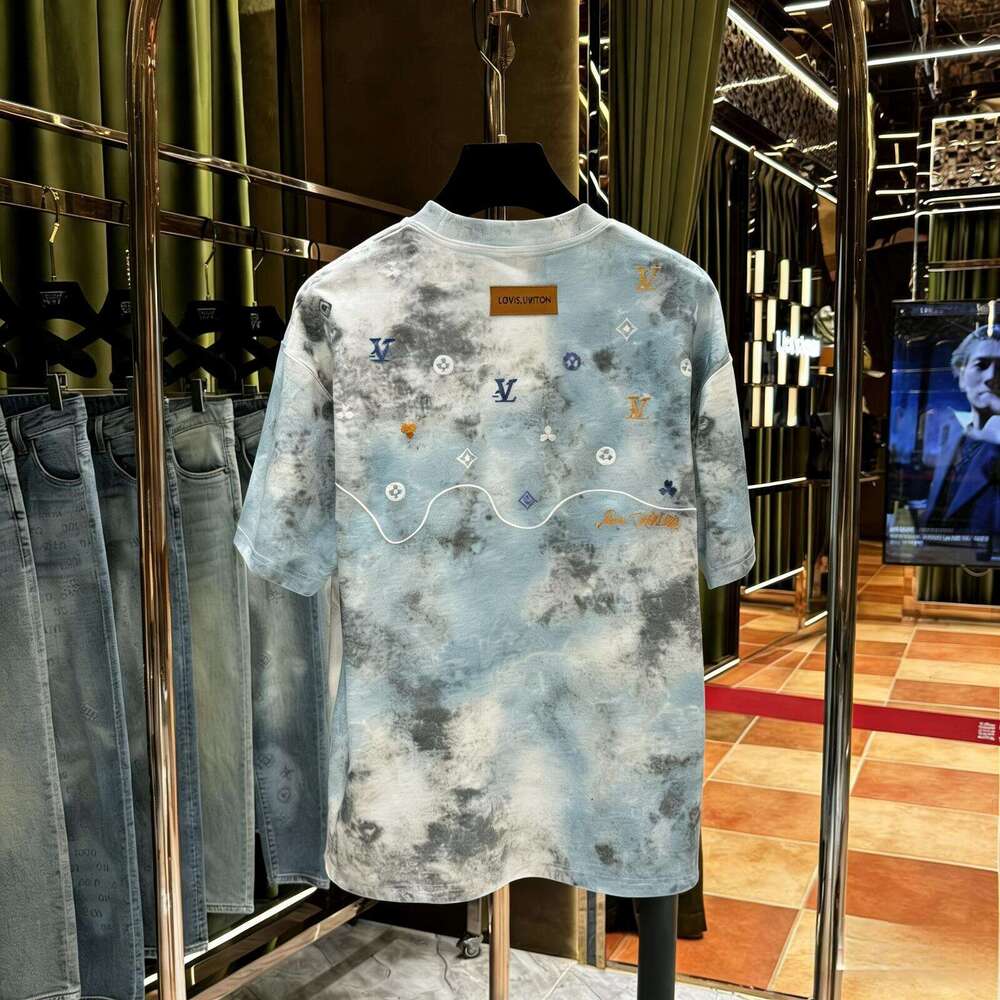 Summer Heavy Embroidery Short Sleeve High-End Fashion Versatile Slim Stylish Loose Fit Unisex Top Luanyun