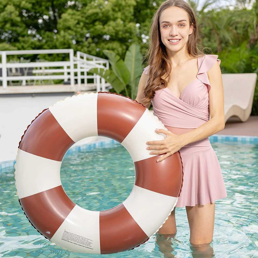 Classic Striped Swimming Ring Swimming Circle Pool Floaties Beach Swimming Party Toys for Kids Youth Adults M260316