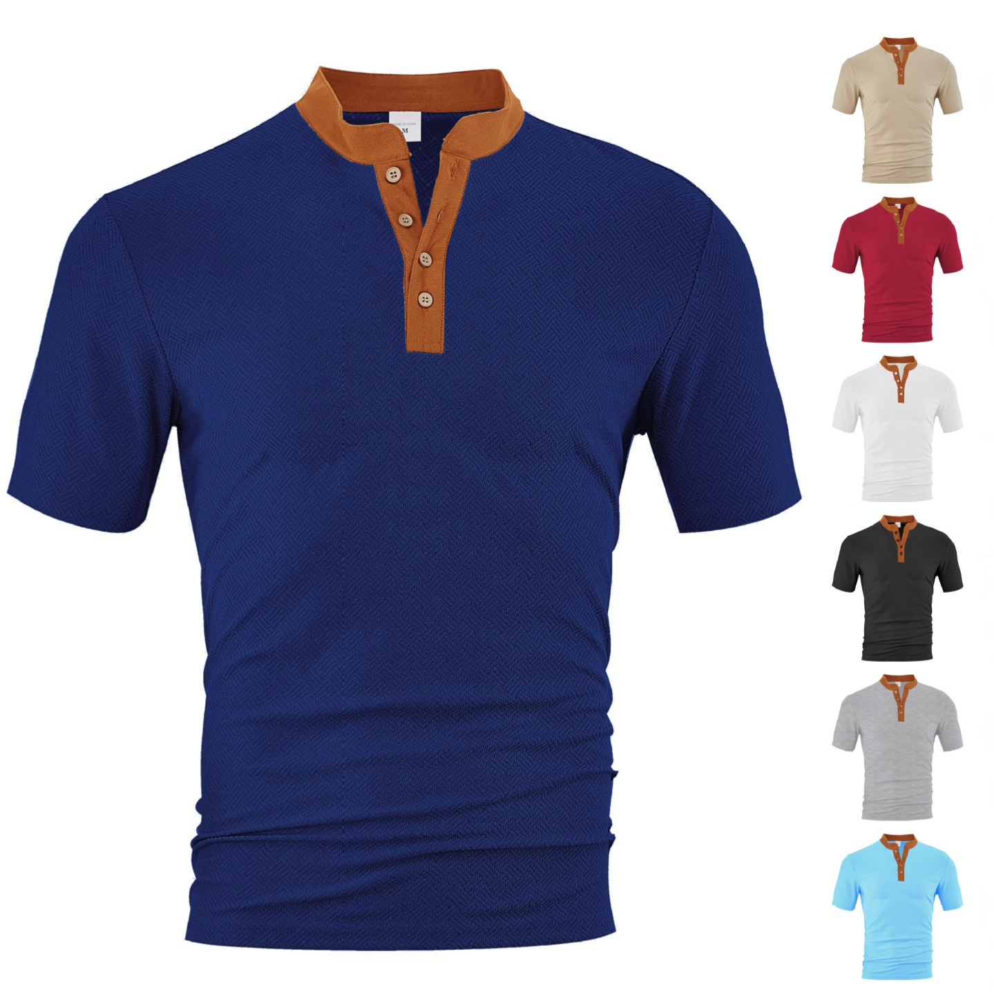 European And American Polo Designer Hoodie Men's Summer Short Sleeve Casual Designer T-shirt Loose Breathable Towel Jacquard Button Men's Shirt Henley Shirt
