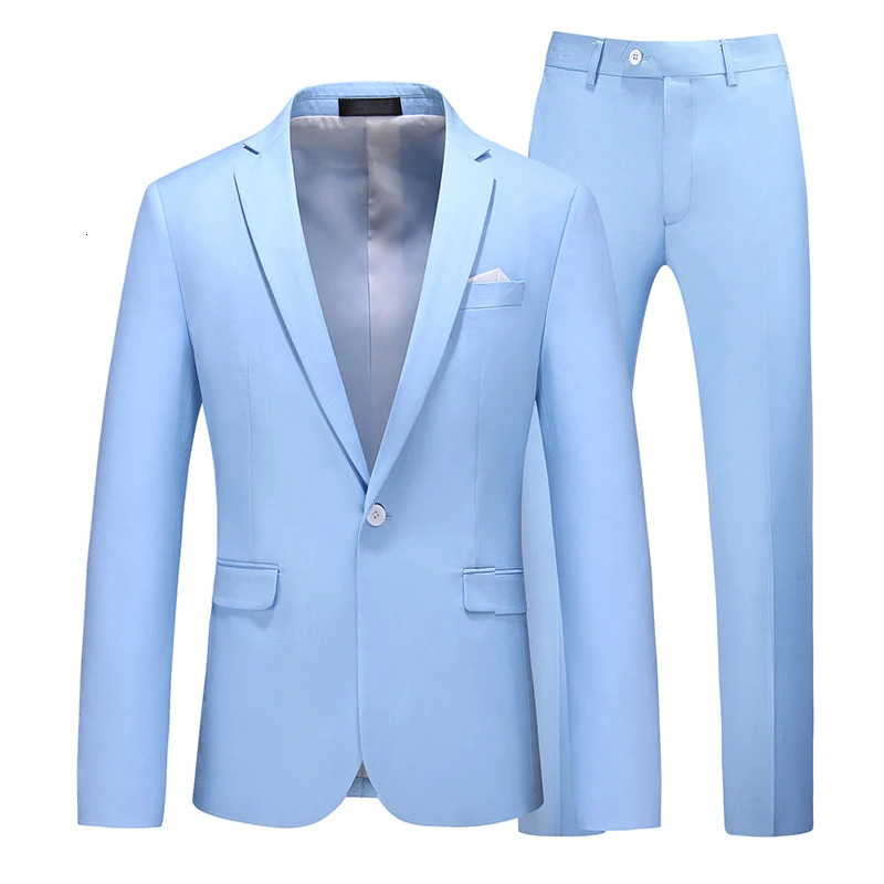 Mens Suit Jacket with Pant Slim Fit Formal Clothing Business Work Wedding Tuxedo Set Blazer Trousers White Pink Red Suits Man 260313