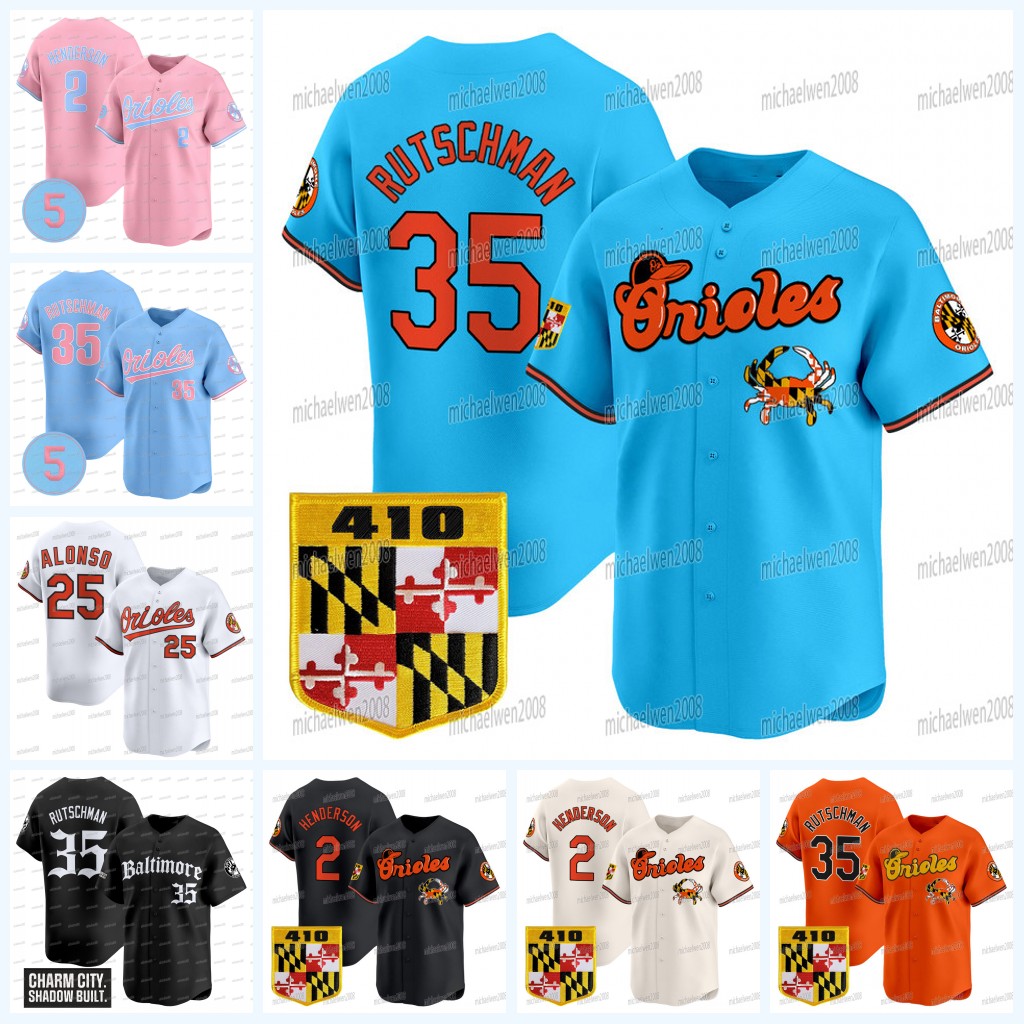 2026 Orioles Chesapeake Crab Patch Baseball Jersey Pete Alonso Adley Rutschman Gunnar Henderson Jackson Holliday Ryan Mountcastle Leody Taveras Colton Cowser