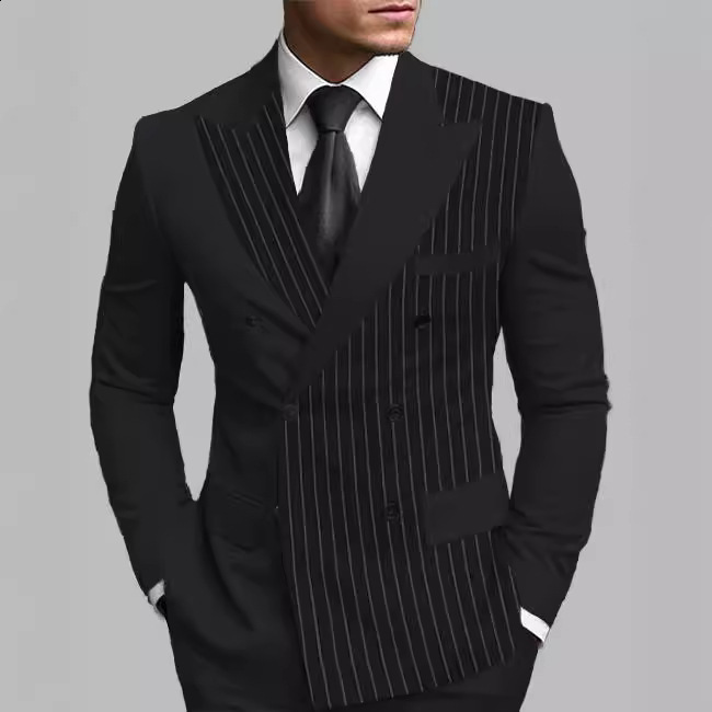 Men's Jackets Streetwear Casual Blazer Hombre Double Breasted Embroidery Pattern Jacket Stage Male Terno Masculino Prom For Men 230925