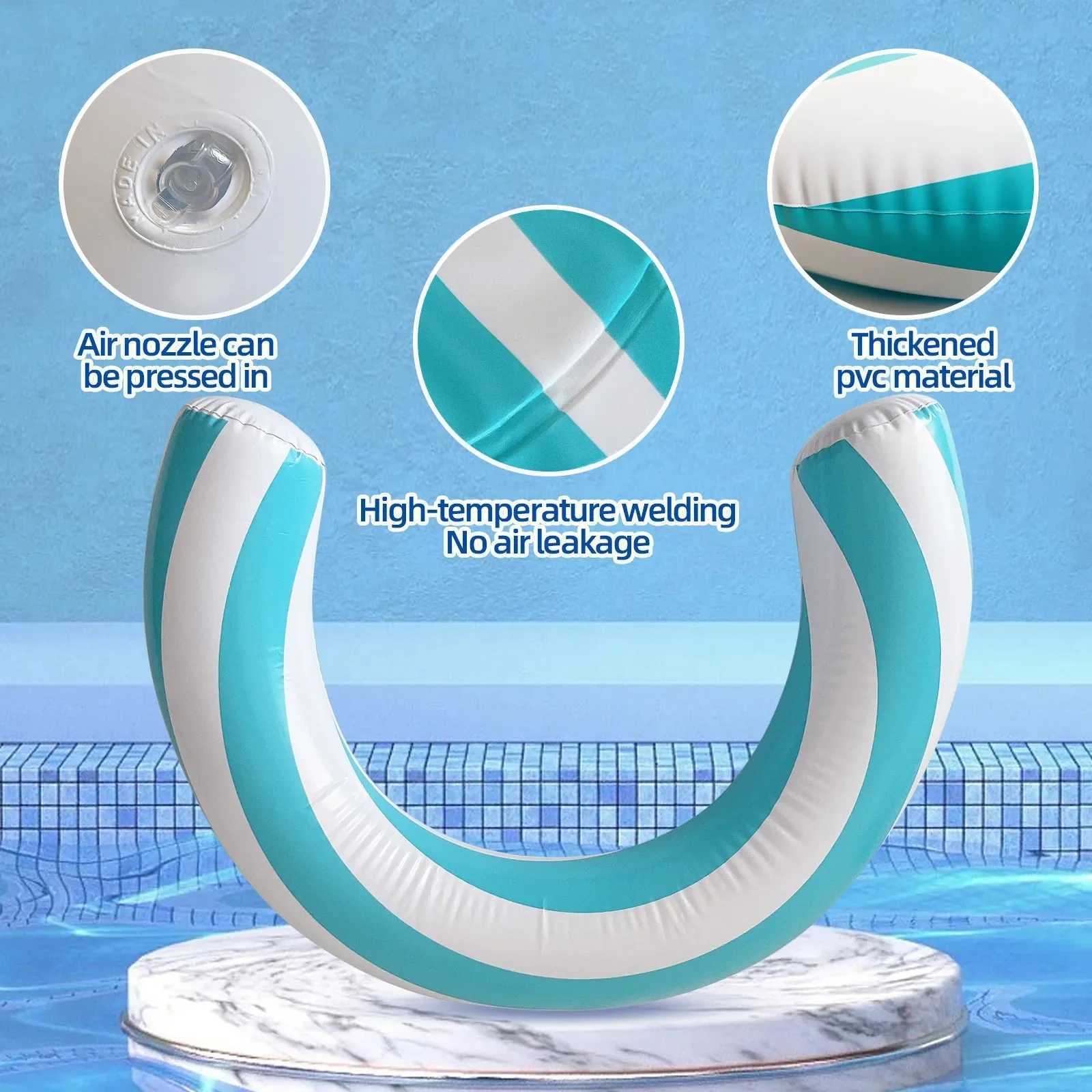 Summer New Inflatable Swimming Rings Cross-Border Hot Seller PVC Curved Pool Surface Floating Row M260316