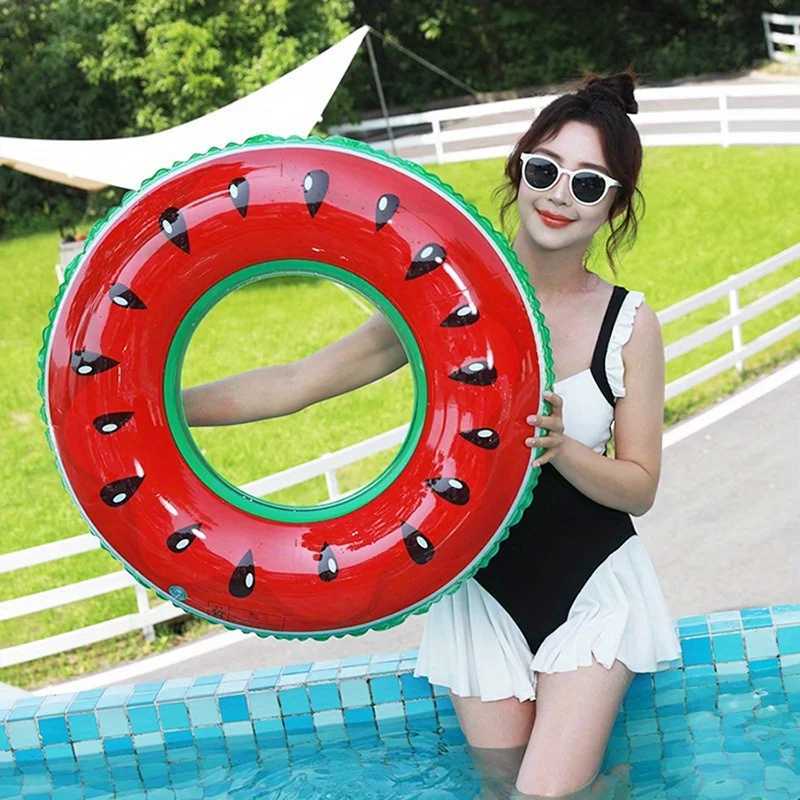 1Pcs Inflatable Fruit Swimming Ring Summer Watermelon Swim Circle Floating Ring Pool Beach Birthday Wedding Party Decor Supplies M260316