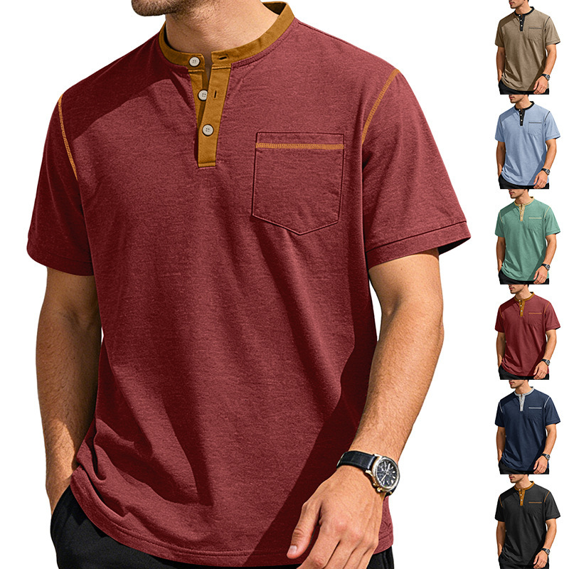 Designer T-shirt Summer Polo European And American Men's Shortsleeve Polo Shirt Designer Hoodie Men's Henley Shirt Colorblock