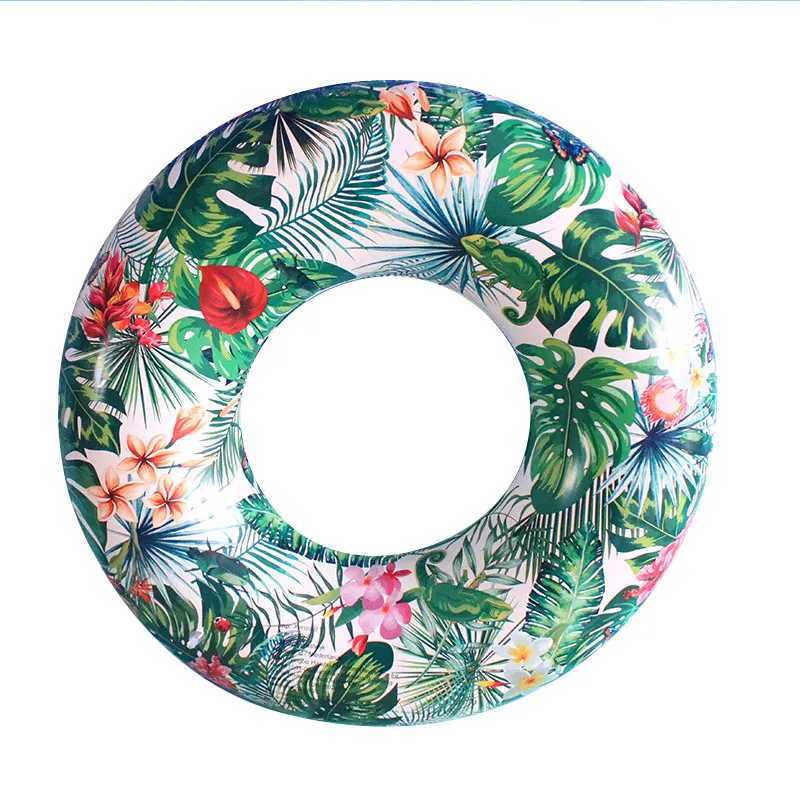 Tropic Jungle Printed Pool Floats for Adult Teens Inflatable Circle Swimming Ring Floating Seat Summer Beach Party Pool Toys M260316