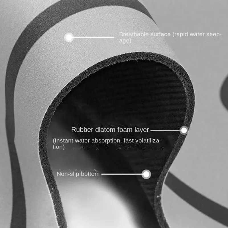 Super Absorbent Bathroom Mat Non-Slip Diatom Mud Toilet Pad Quick-Drying Floor Mat Bath Mat H260316