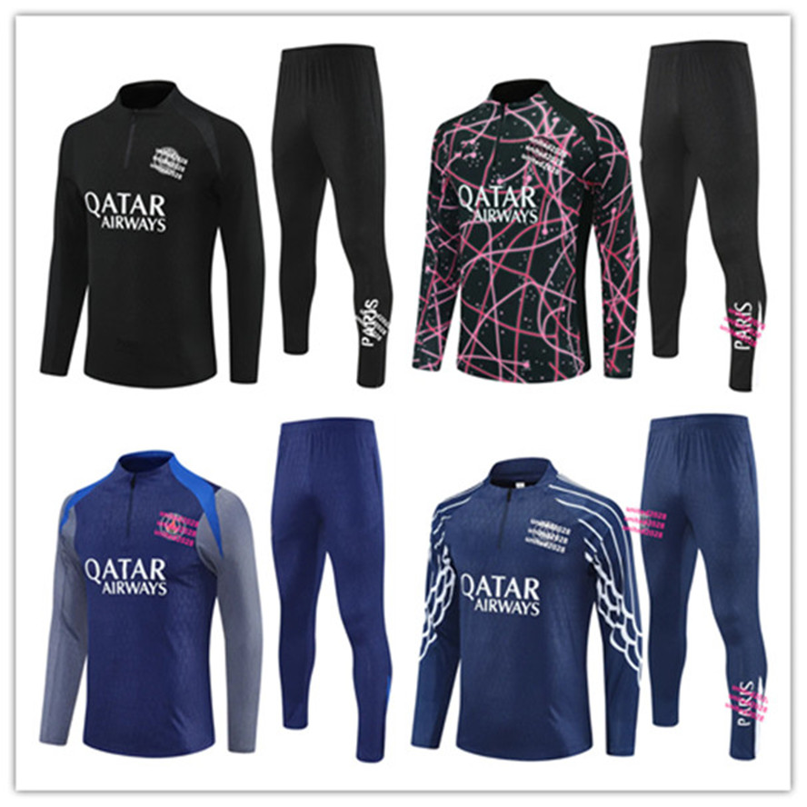 25 26 27 MBAPPE Paris soccer jersey tracksuit 2025 2026 Classic style Training Suit Half pull Long sleeve SERGIO RAMOS VERRATTI ICARDI adult kids football