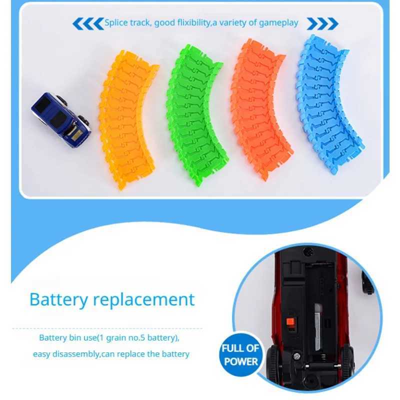 Boys Holiday Gift Electric Flash Track Car High Speed DIY Assembly Building Block Track Children Education Toy Y260316