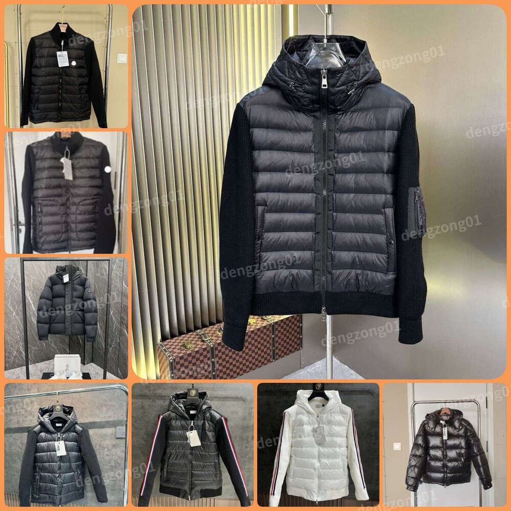 Down Hooded Cardigan Designer Wool-blend Sweater Outwear Warm Mens Windbreaker Jacket Men Pufferjacket LD012