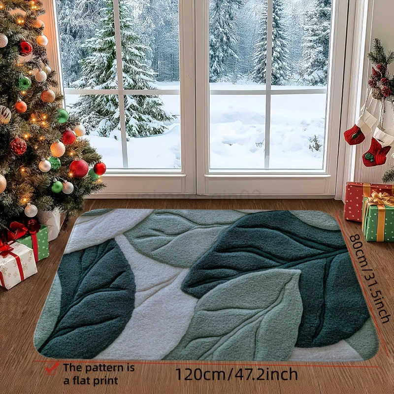 VIKAMA Nordic style green leaf bathroom floor mat bathroom quick drying anti slip mat bathroom door absorbent foot mat H260316