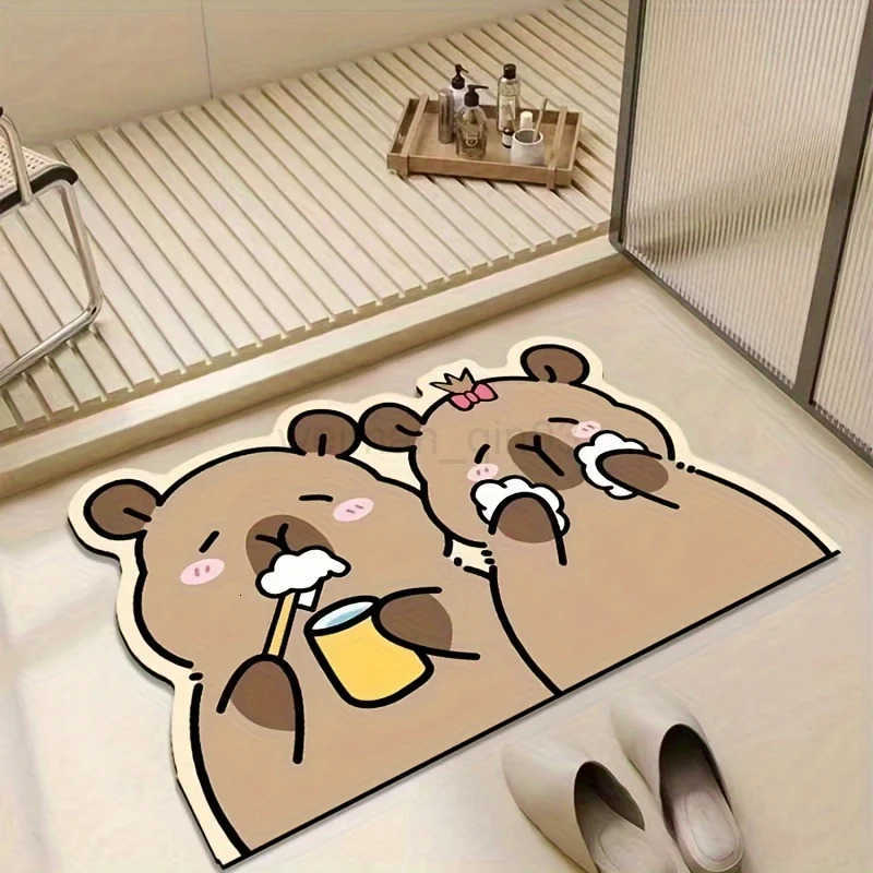 VIKAMA Cute Cartoon Bear Carpet Kitchen Rug Doormat Welcome Mat Bathroom Mat Rug For Bedroom Carpet For Live Room Home Dec H260316