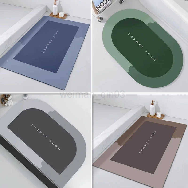 Super Absorbent Bathroom Mat Non-Slip Diatom Mud Toilet Pad Quick-Drying Floor Mat Bath Mat H260316