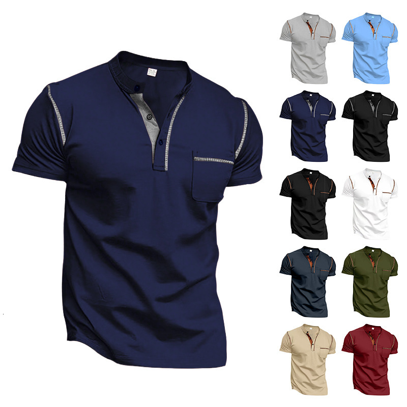 European And American Men's Short Sleeve Polo Summer Youth Sports Casual Quickdry Designer T-shirt Stand Designer Hoodie Collar Pearl Cotton Polo Shirt