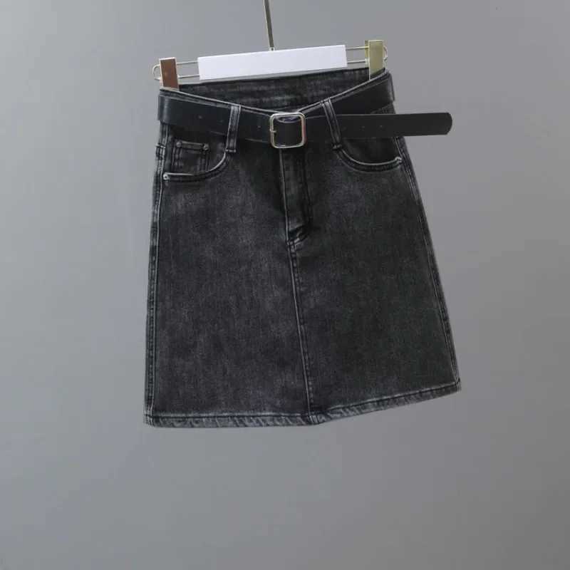 Zipper Womens Denim Skirt Wrap Tight Sexy with Pocket Midi Black Female Jeans Skirts High Waist Short Coquette Mini Vintage Y2k M260316