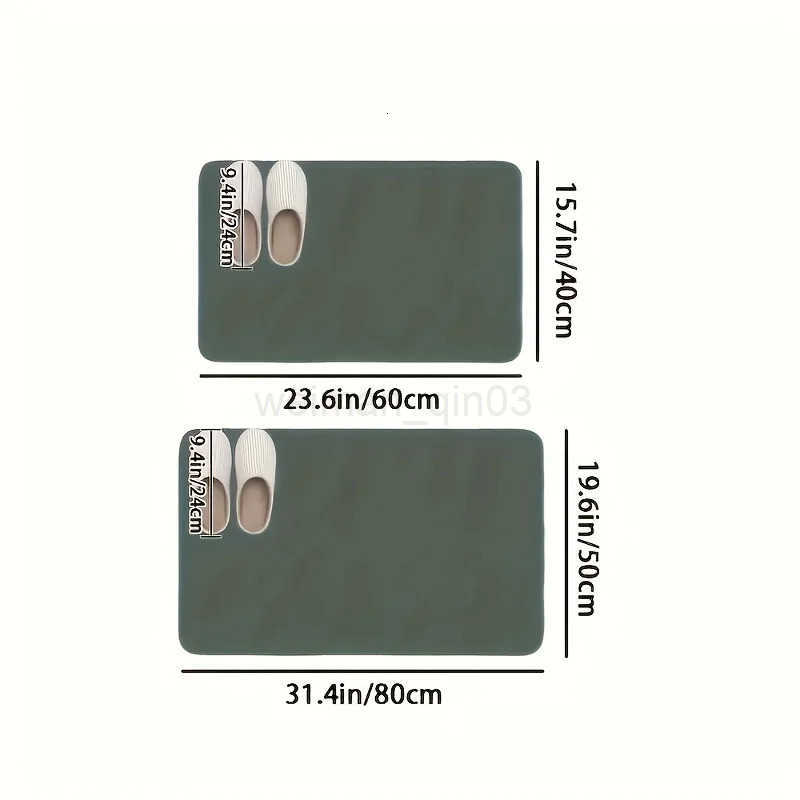 VIKAMA Geometric Line Wind Bathroom Diatom Mud Carpet Quick suction Anti slip Washable Shower Room Entrance Floor Mat H260316