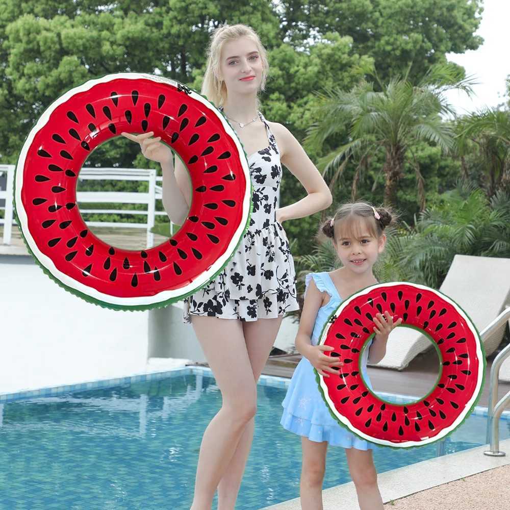 1pc Inflatable Watermelon Swim Circle Summer Swimming Pool Party Water Floating Swimming Ring Accessories Gift M260316