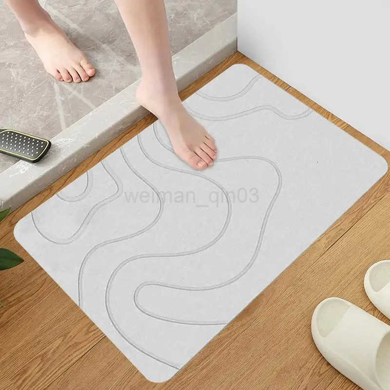 Shower Entrance Doormat Absorbent Stone Bath Mat Diatomite Stone Bath Pad Non-slip Bathroom Rug Quick Drying Bath tub Floor Mats H260316