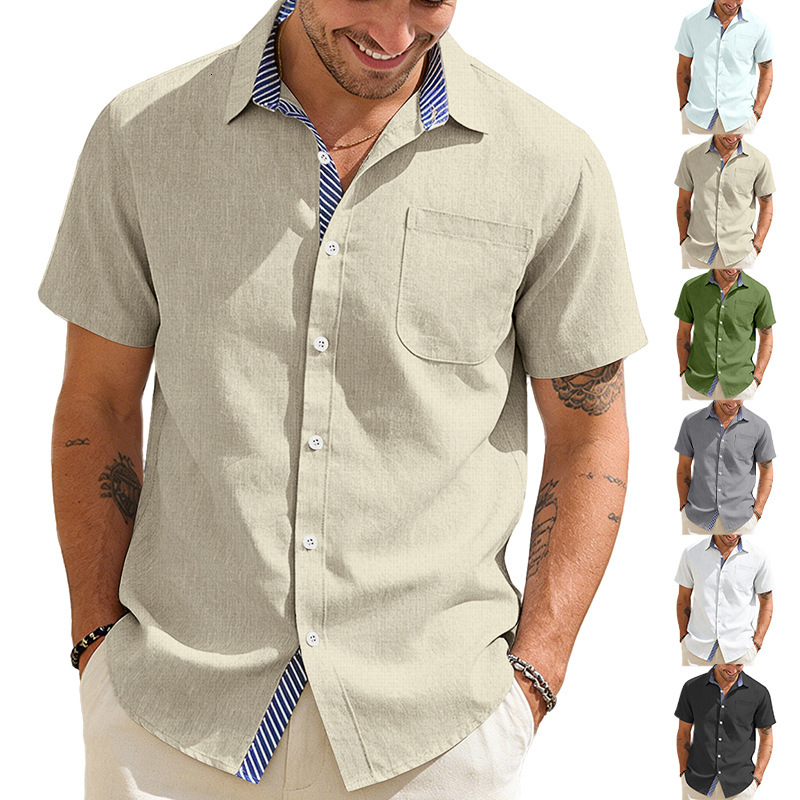 Summer New Men's Polo Designer T-shirt Collar Buttoned Designer Hoodie Cottn Pocket Shortsleeve Shirt American Casual