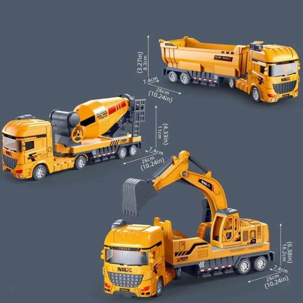 Simulation Engineering Truck Model Construction Vehicles Truck Car Excavator Model Toy 150 Scale Plastic Mixer Truck Toys Y260316