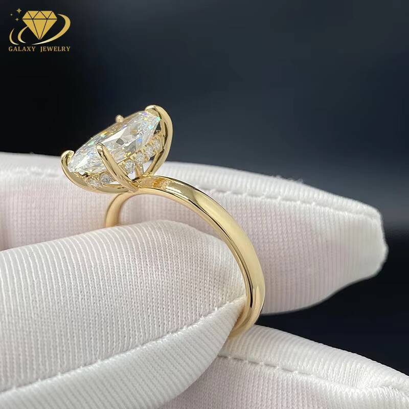FineJewelry 18k Solid Gold 3CT VVS1 Oval Cut Lab Grown Diamond Engagement Ring Women With IGI Certified