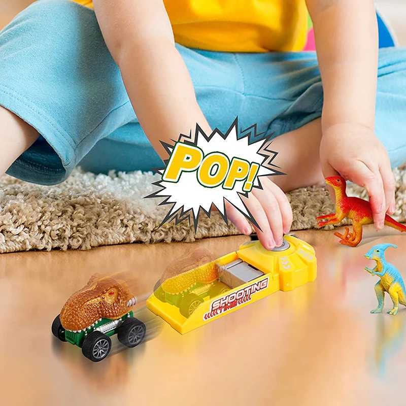 Dinosaur Transport Toy Truck Pull Back Vehicles Dino Container Storage Car Model Lighting Music Kids Boys Children Birthday Gift Y260316