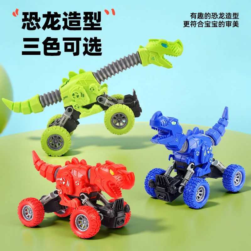 Childrens Large Size Retractable Dinosaur Double Rebound Climbing Off-Road Vehicle Boy Model Engineering Truck Y260316