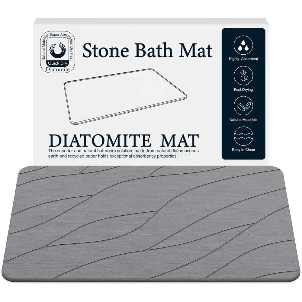 Quick Drying Stone Bath Mat Diatomaceous Bathroom Mats Non Slip Stone Quick Dry Diatomaceous Earth Bath Mat Super Absorbent D H260316