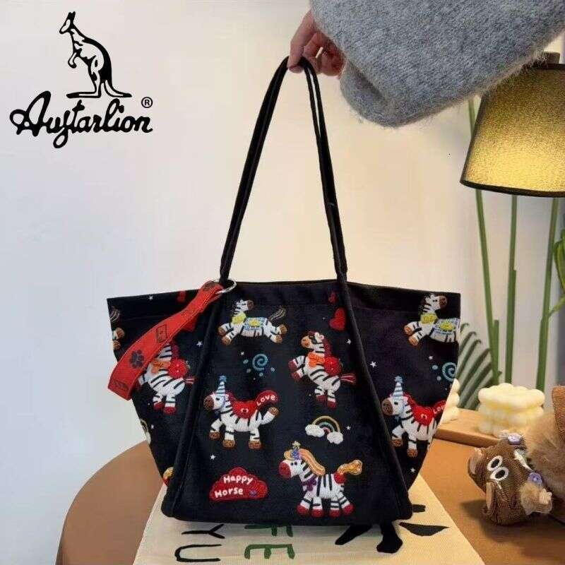 Luxury Shoulder Bags Totes Augtarlion New Winter Fashion All Match Good Luck Canvas Large Capacity Ingot Tote Bag For Women SENYY