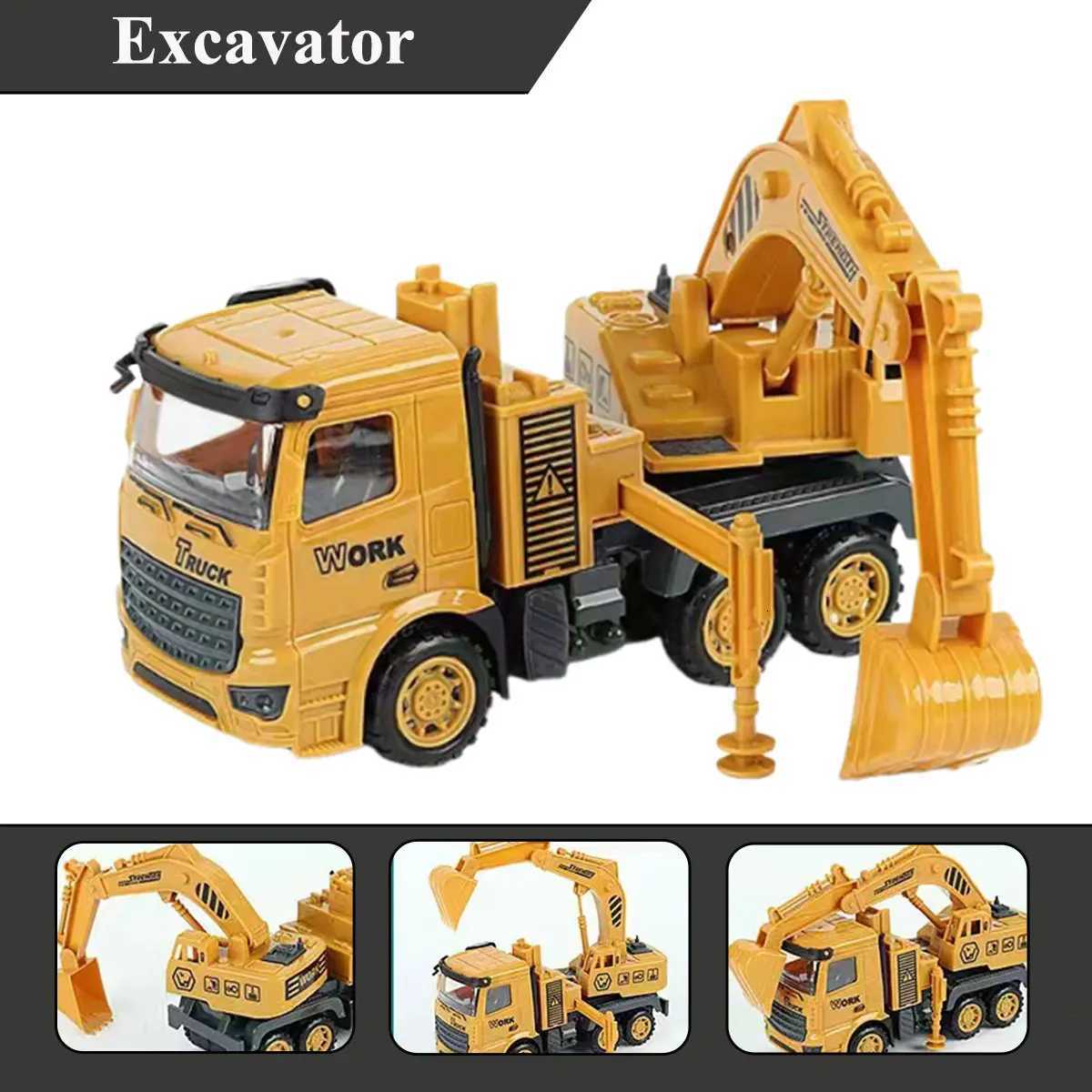 1 PCS Engineering Vehicle Toy for Children Inertial Model Play Plastic Car Kid Mixer Truck Crane Bulldozer Excavator Boy Gift Y260316