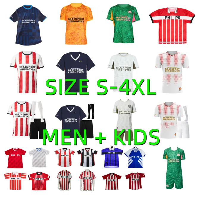 25 26 Eindhovens PSVS 2026 2027 Soccer Jerseys Retro 2000 1998 96 92 1987 Soccer Jerseys PEPI LANG DEST DE BAKAYOKO JONG TILLMAN Goalkeeper Football Shirts Kids Kits