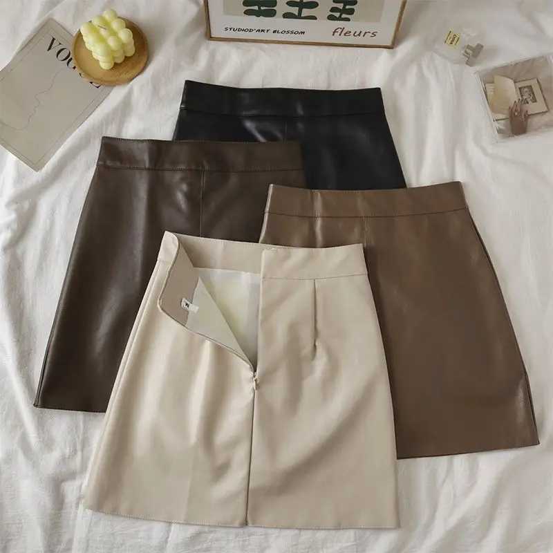 Summer New High Waist Zipper Solid Short Skirt Women Y2K Aesthetic Casual Slim Wrapped Hip Skirt All Match Sexy Female Clothes M260316