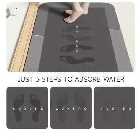 Diatomite Super Absorbent Bath Mat Non-Slip Bathroom Floor Mat Quick Dry Easy Clean H260316