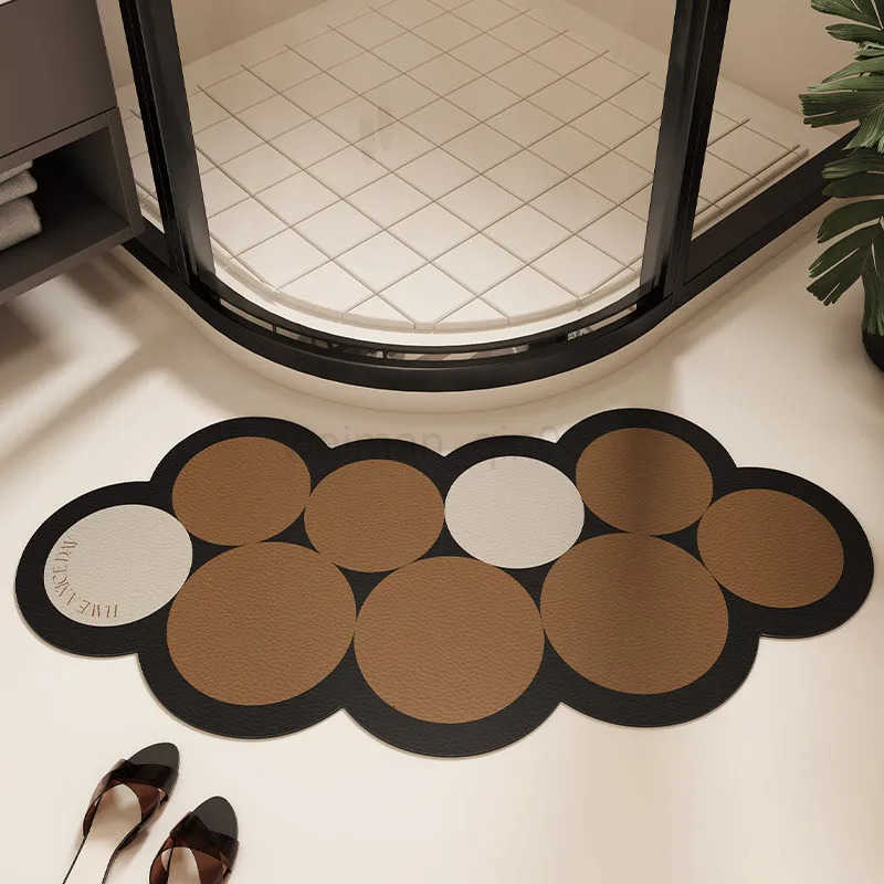 New Arc shaped Super Absorbent Bathroom Mat Non-Slip Diatom Mud Toilet Pad Quick-Drying Floor Mat Bath Mat H260316