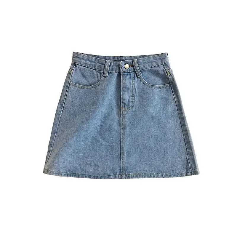 Womens Summer Skirt Casual Big Size Jeans A-line Short Skirt High Waist Denim Vintage Tassel Female Clothing DURIKIES M260316