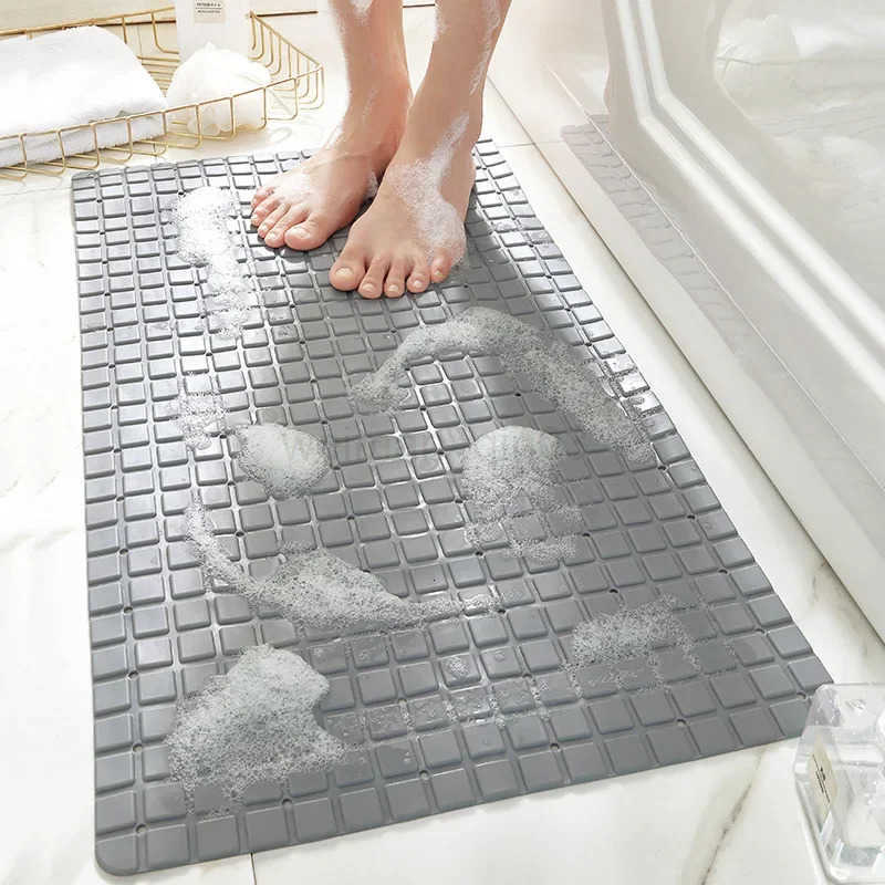 Premium PVC Bath Mat 1pc Non-Slip with Suction Cups And Drain Holes 279x157inch/71x40cm Safe Shower Bathroom Mat Easy to Use H260316