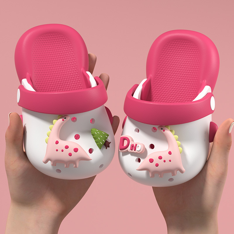 Kids Dinosaur Clogs Cute Dino Decor Lightweight Waterproof Non-slip EVA Boys Girls Summer Beach Pool Shoes Breathable Casual Home Birthday Gift