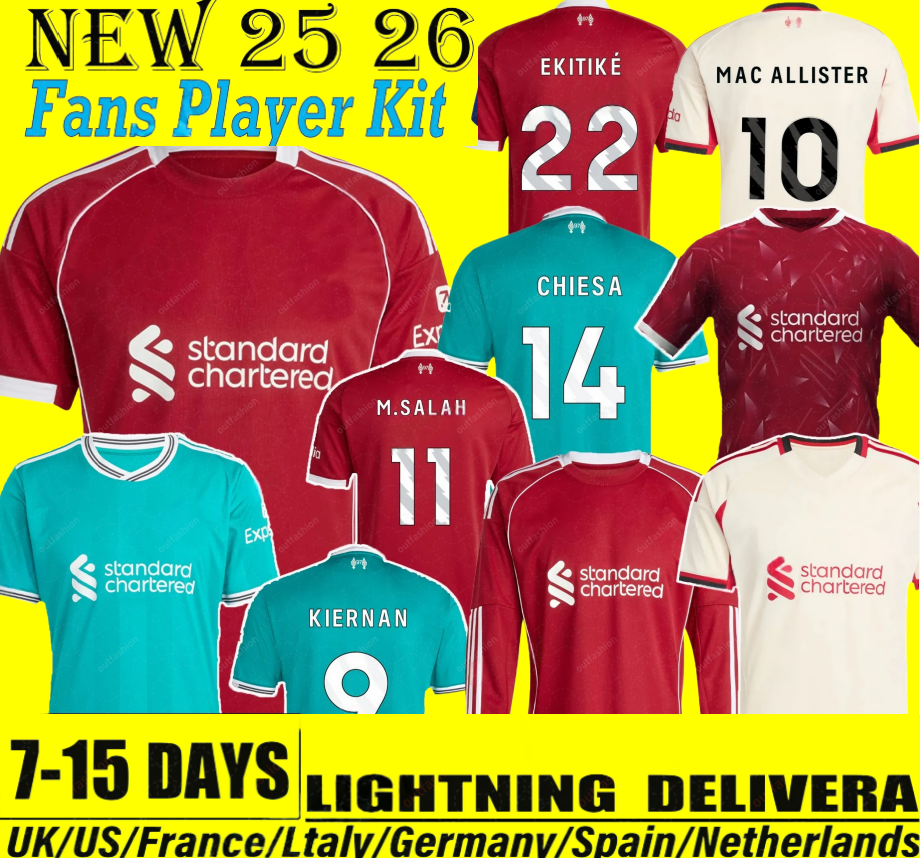 Liverpool Kit 25 26 27 Soccer Jerseys Mohamed Salah ISAK Wirtz Ekitike SZOBOSZLAI LFC Football Jersey MAC ALLISTER VIRGIL s...Camiseta GAKPO Kerkez Frimpong Kid DARWIN.