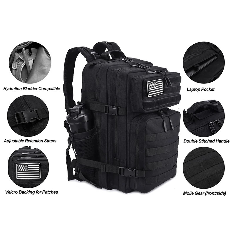 45L Meal Management Backpack for Men Women Tactical Adults Insulated Lunch Athletes Gym Bag Sports Daypacks With Bottle Holder 260311