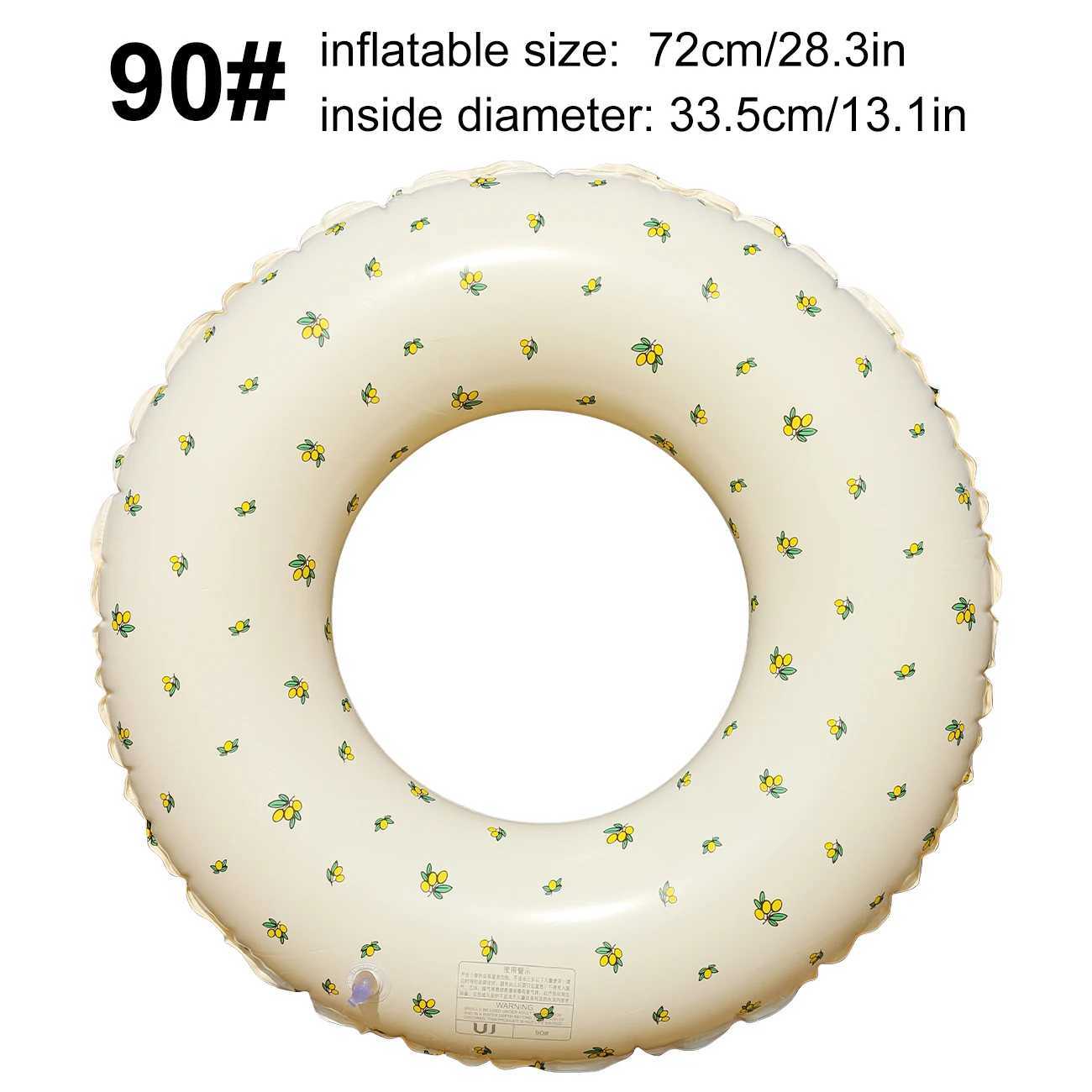 1 Pc Patterned Inflatable Swim Ring Pool Float Inflatable Swim Tube Raft Floating Water Toy for Beach Parties M260316
