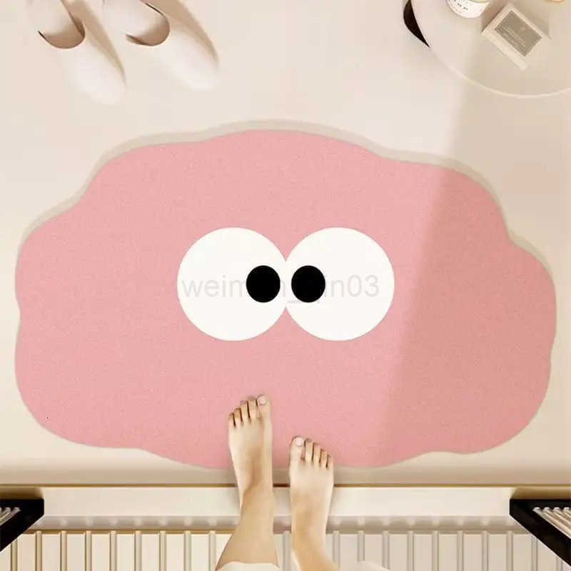 VIKAMA Cute and Fun Big Eyes Cloud Bathroom Carpet Absorbent Anti slip Quick drying Foot Mat Toilet Entrance Door Mat H260316