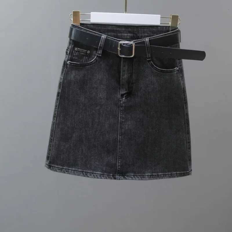 Zipper Womens Denim Skirt Wrap Tight Sexy with Pocket Midi Black Female Jeans Skirts High Waist Short Coquette Mini Vintage Y2k M260316