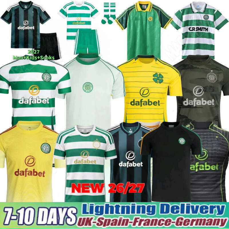 Celts football jersey celticfc jersey 25 26 27 Home Away Football Shirt ELYOUNOUSSI CHRISTIE JOTA GRIFFITHS FORREST pre match EDOUARD KYOGO MCGREGOR SCHMEICHEL